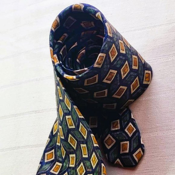 City-One, century silk co, vintage men's necktie with geometrical pattern - Picture 12 of 16